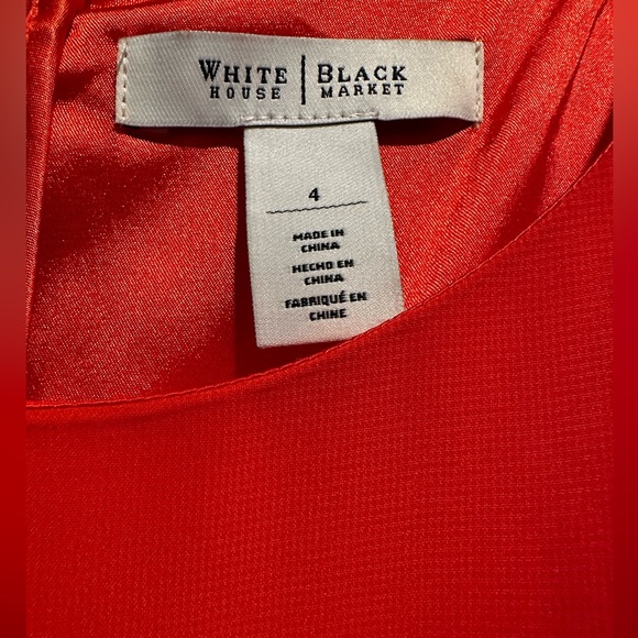 White House | Black Market beautiful Orange midi Dress SZ 4 Excellent Condition - Picture 4 of 4